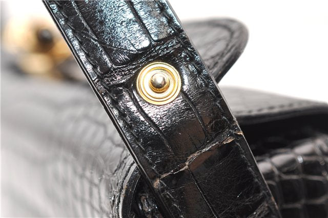 Authentic GUCCI Vintage Shoulder Cross Body Bag Purse Leather Black 4584F