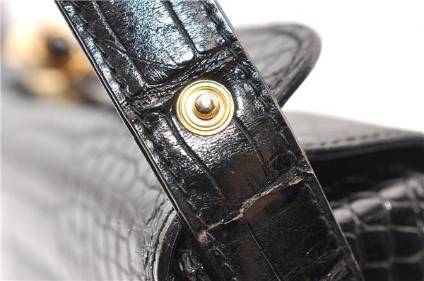 Authentic GUCCI Vintage Shoulder Cross Body Bag Purse Leather Black 4584F