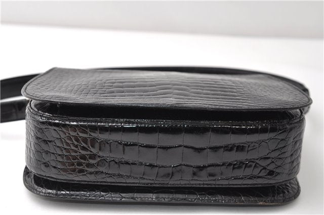 Authentic GUCCI Vintage Shoulder Cross Body Bag Purse Leather Black 4584F