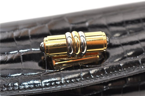 Authentic GUCCI Vintage Shoulder Cross Body Bag Purse Leather Black 4584F