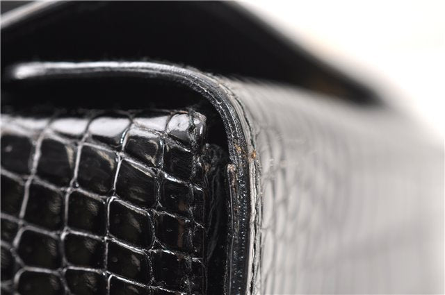 Authentic GUCCI Vintage Shoulder Cross Body Bag Purse Leather Black 4584F