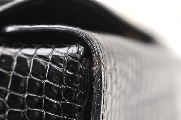 Authentic GUCCI Vintage Shoulder Cross Body Bag Purse Leather Black 4584F