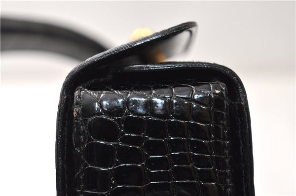 Authentic GUCCI Vintage Shoulder Cross Body Bag Purse Leather Black 4584F