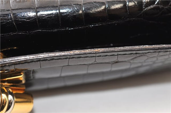 Authentic GUCCI Vintage Shoulder Cross Body Bag Purse Leather Black 4584F