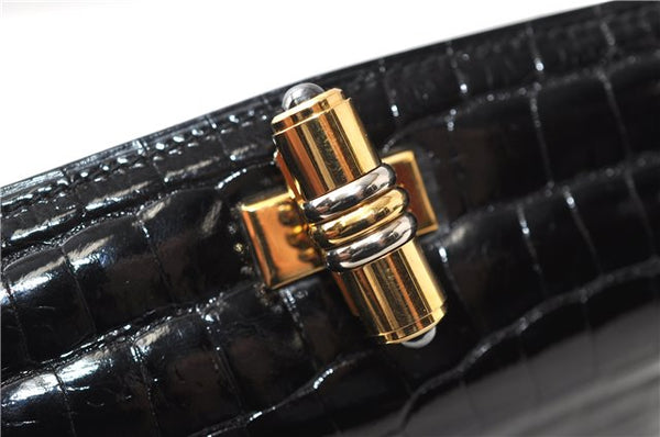 Authentic GUCCI Vintage Shoulder Cross Body Bag Purse Leather Black 4584F