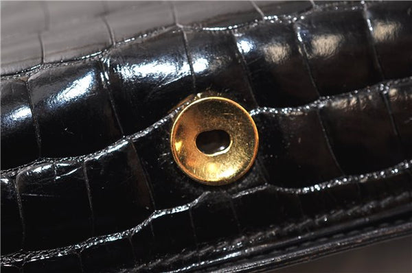 Authentic GUCCI Vintage Shoulder Cross Body Bag Purse Leather Black 4584F