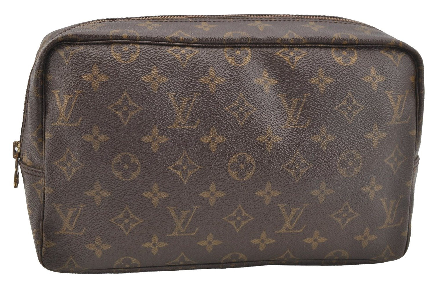 Auth Louis Vuitton Monogram Trousse Toilette 28 Clutch Hand Bag M47522 LV 4585I
