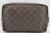 Auth Louis Vuitton Monogram Trousse Toilette 28 Clutch Hand Bag M47522 LV 4585I