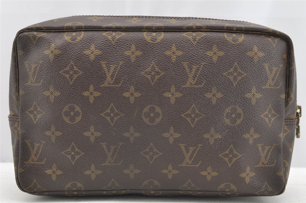 Auth Louis Vuitton Monogram Trousse Toilette 28 Clutch Hand Bag M47522 LV 4585I