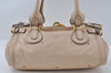 Authentic Chloe Paddington Vintage Leather Shoulder Hand Bag Purse Beige 4586I