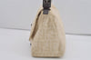 Authentic FENDI Zucca Mamma Baguette Shoulder Bag Canvas Leather Beige 4589I