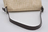Authentic FENDI Zucca Mamma Baguette Shoulder Bag Canvas Leather Beige 4589I