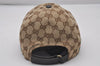 Authentic GUCCI Web Sherry Line Cap GG Canvas Leather Size M 200035 Brown 4590I