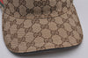 Authentic GUCCI Web Sherry Line Cap GG Canvas Leather Size M 200035 Brown 4590I