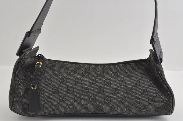 Authentic GUCCI Vintage Shoulder Hand Bag GG Canvas Leather 92697 Black 4591I