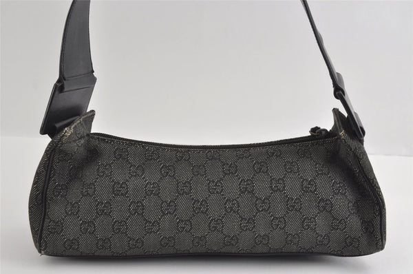 Authentic GUCCI Vintage Shoulder Hand Bag GG Canvas Leather 92697 Black 4591I