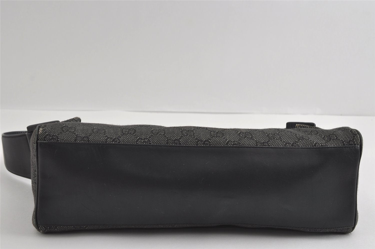 Authentic GUCCI Vintage Shoulder Hand Bag GG Canvas Leather 92697 Black 4591I