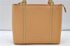 Authentic BURBERRY Vintage Leather Shoulder Hand Tote Bag Purse Beige 4592E