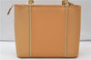 Authentic BURBERRY Vintage Leather Shoulder Hand Tote Bag Purse Beige 4592E