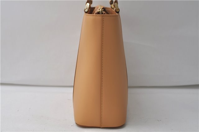 Authentic BURBERRY Vintage Leather Shoulder Hand Tote Bag Purse Beige 4592E