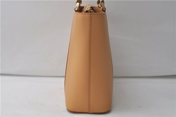 Authentic BURBERRY Vintage Leather Shoulder Hand Tote Bag Purse Beige 4592E