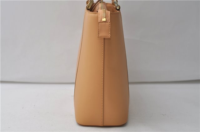 Authentic BURBERRY Vintage Leather Shoulder Hand Tote Bag Purse Beige 4592E