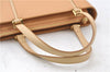 Authentic BURBERRY Vintage Leather Shoulder Hand Tote Bag Purse Beige 4592E