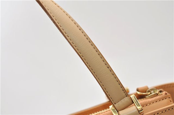 Authentic BURBERRY Vintage Leather Shoulder Hand Tote Bag Purse Beige 4592E