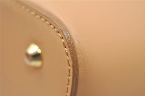 Authentic BURBERRY Vintage Leather Shoulder Hand Tote Bag Purse Beige 4592E