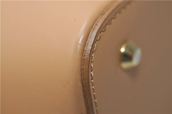 Authentic BURBERRY Vintage Leather Shoulder Hand Tote Bag Purse Beige 4592E