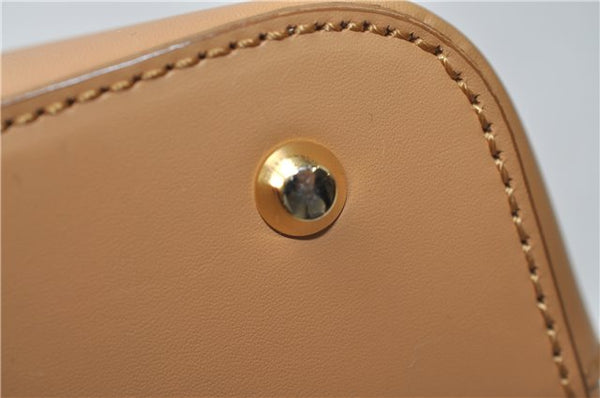 Authentic BURBERRY Vintage Leather Shoulder Hand Tote Bag Purse Beige 4592E