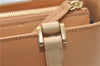 Authentic BURBERRY Vintage Leather Shoulder Hand Tote Bag Purse Beige 4592E