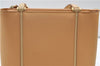 Authentic BURBERRY Vintage Leather Shoulder Hand Tote Bag Purse Beige 4592E