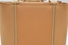 Authentic BURBERRY Vintage Leather Shoulder Hand Tote Bag Purse Beige 4592E