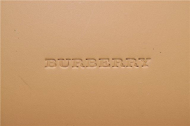 Authentic BURBERRY Vintage Leather Shoulder Hand Tote Bag Purse Beige 4592E