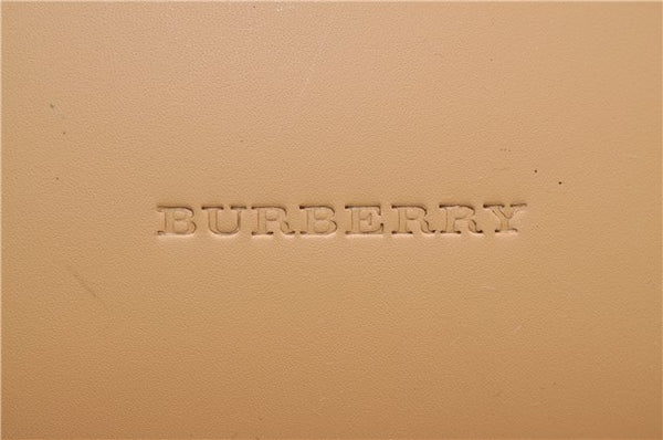 Authentic BURBERRY Vintage Leather Shoulder Hand Tote Bag Purse Beige 4592E
