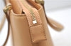 Authentic BURBERRY Vintage Leather Shoulder Hand Tote Bag Purse Beige 4592E