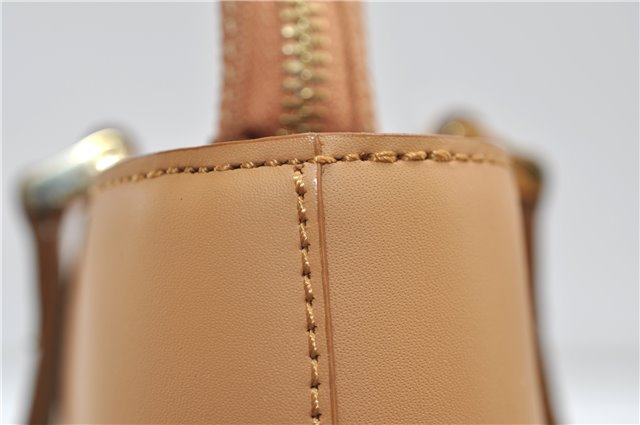 Authentic BURBERRY Vintage Leather Shoulder Hand Tote Bag Purse Beige 4592E
