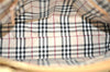 Authentic BURBERRY Vintage Leather Shoulder Hand Tote Bag Purse Beige 4592E