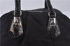 Authentic PRADA Nylon Tessuto Leather Hand Boston Bag Purse Black 4592F