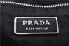 Authentic PRADA Nylon Tessuto Leather Hand Boston Bag Purse Black 4592F