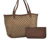 Authentic GUCCI Craft Shoulder Tote Bag GG Canvas Leather 247209 Brown 4596I