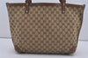 Authentic GUCCI Craft Shoulder Tote Bag GG Canvas Leather 247209 Brown 4596I