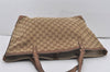 Authentic GUCCI Craft Shoulder Tote Bag GG Canvas Leather 247209 Brown 4596I