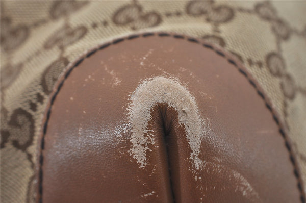 Authentic GUCCI Craft Shoulder Tote Bag GG Canvas Leather 247209 Brown 4596I