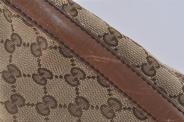 Authentic GUCCI Craft Shoulder Tote Bag GG Canvas Leather 247209 Brown 4596I