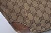 Authentic GUCCI Craft Shoulder Tote Bag GG Canvas Leather 247209 Brown 4596I