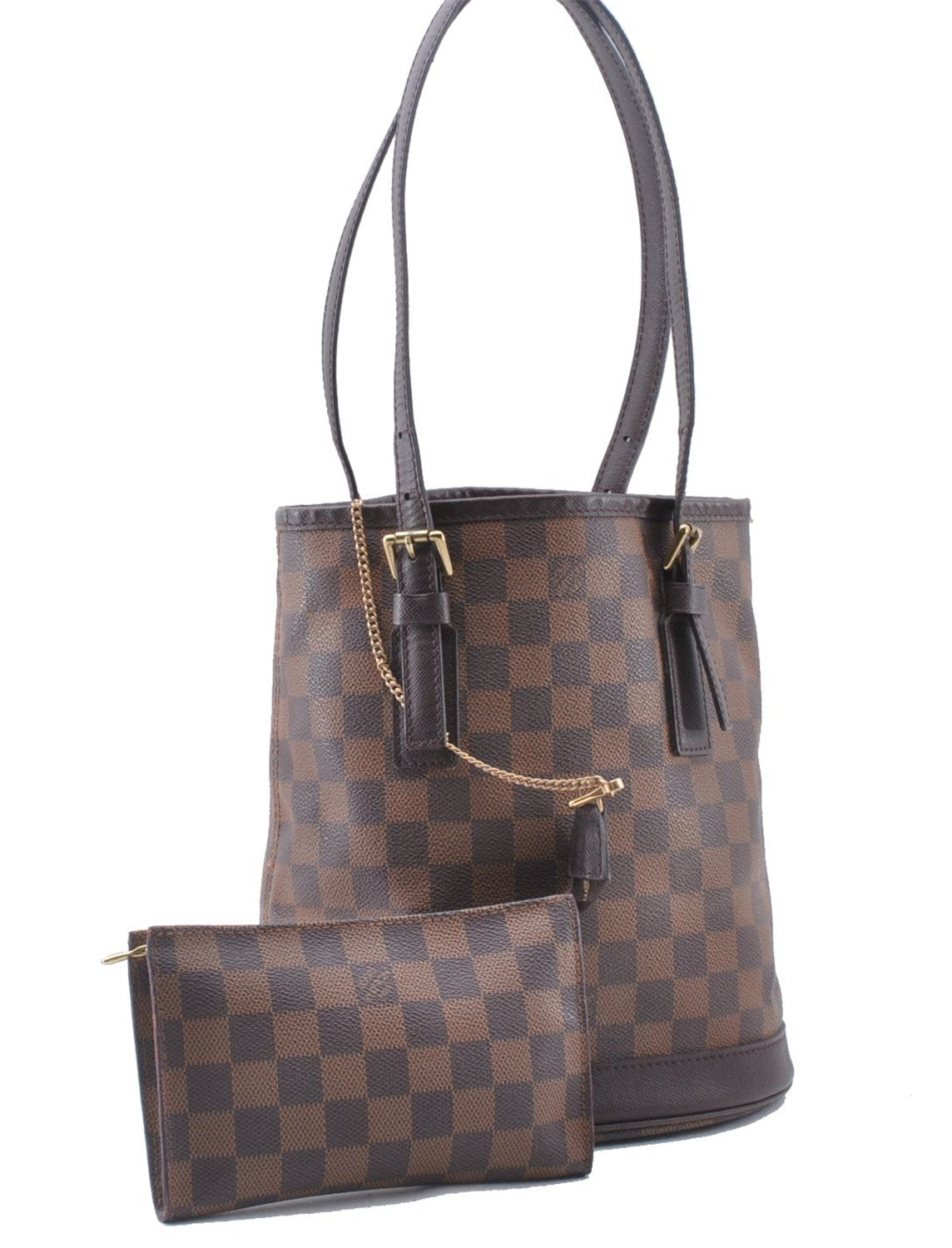 Authentic Louis Vuitton Damier Marais Bucket Shoulder Tote Bag N42240 LV 4597F