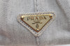 Authentic PRADA Vintage Canapa SS Denim 2Way Shoulder Hand Bag Purse White 4597I