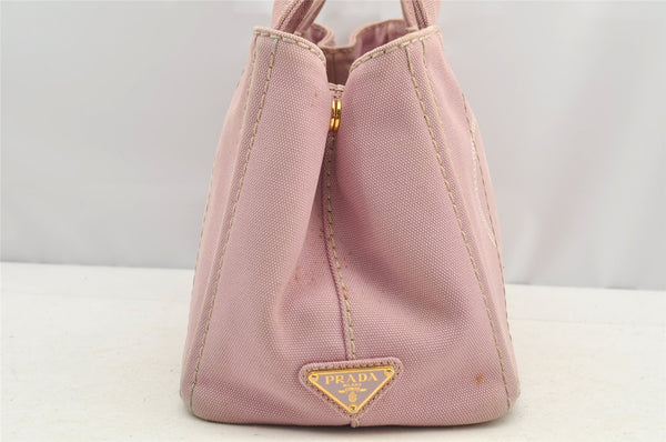 Authentic PRADA Canapa SS Canvas 2Way Shoulder Cross Body Hand Bag Pink 4598I